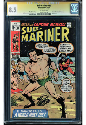 SUB-MARINER #30 CGC 8.5 SS STAN LEE HIGHEST GRADED SS COPY #0248377029
