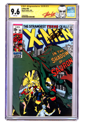 X-MEN #60 1993 REPRINT CGC 9.6 WHITE PAGES SS STAN LEE CGC #1593222004