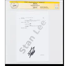STAN LEE VENOM MOVIE "ANTIDOTE" SCRIPT PAGE SS STAN LEE SIGNED CGC # 158895004