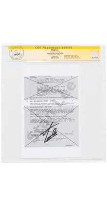 STAN LEE VENOM MOVIE "ANTIDOTE" SCRIPT PAGE SS STAN LEE SIGNED CGC # 15888954005