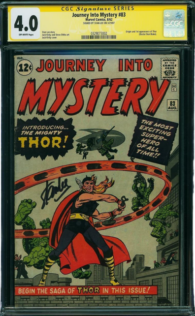 JOURNEY INTO MYSTERY #83 CGC 4.0 SS STAN LEE GREAT SIG LOCATION #0329073002
