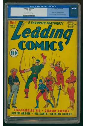 LEADING COMICS #1 CGC 8.0 1ST GREEN ARROW COVER !! 2nd EVER APP !! #0056461017