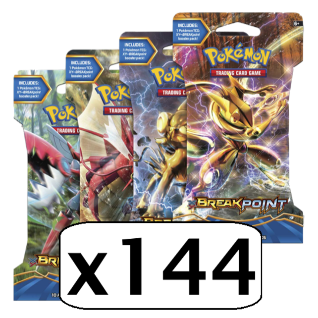 POKÉMON BREAKPOINT SLEEVED BOOSTER PACK CASE 144 DOUBLE SEALED PACKS (2016)