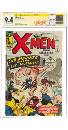 X-MEN #6 CGC 9.4 OWW SS STAN LEE SIGNED SUB-MARINER APP. #1578212005