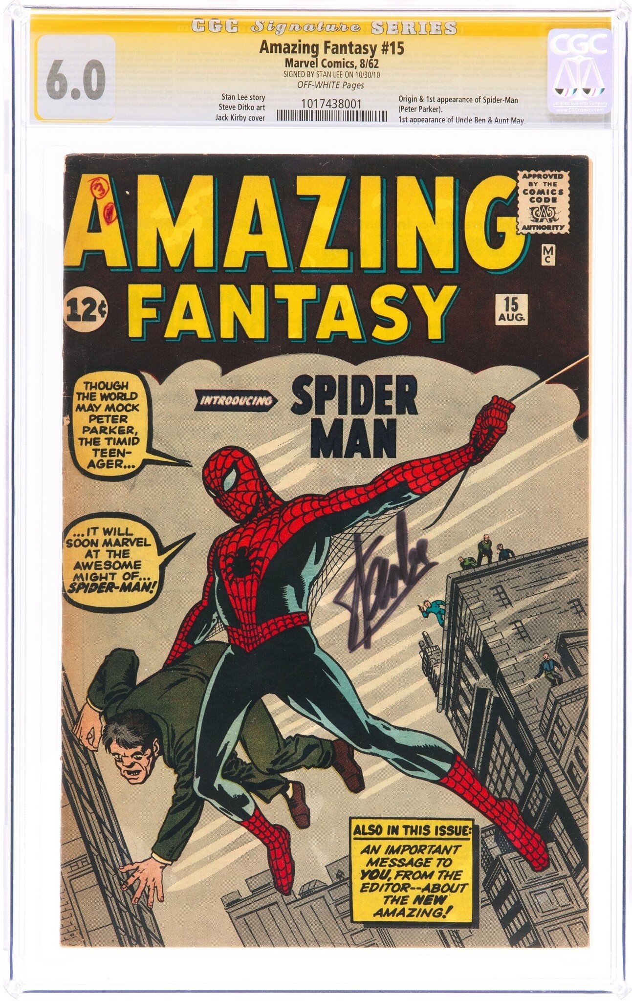 CGC AMAZING FANTASY #15 7.5 OWW 1075776001