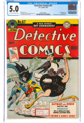 DETECTIVE COMICS #67 CGC 5.0 1ST PENQUIN COVER AD/ WONDER WOMAN  #1 4087108001