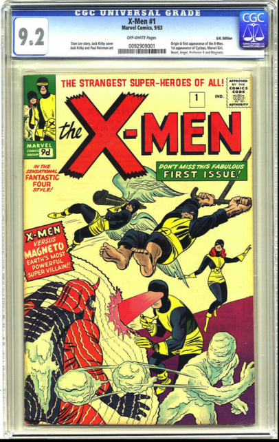 X-MEN #1 CGC 9.2 OW UK VARIANT RARE SINGLE HIGHEST GRADED CGC #0092909001