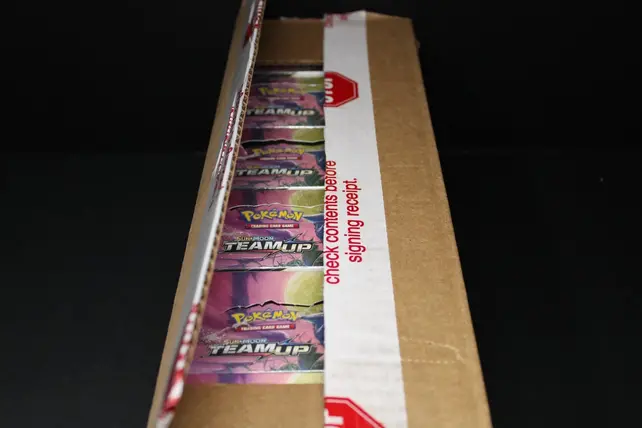 POKEMON TEAM UP BOOSTER CASE  OPENED 6 BOX CASE