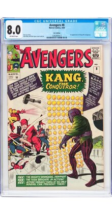 AVENGERS #8 CGC 8.0 UK EDITION 1ST APP OF KANG THE CONQUEROR #1292897017