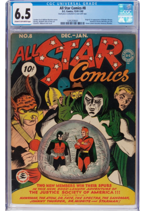 ALL STAR COMICS #8 CGC 6.5 ORIGIN & 1ST APPEARANCE OF WONDER WOMAN CGC #1295359001