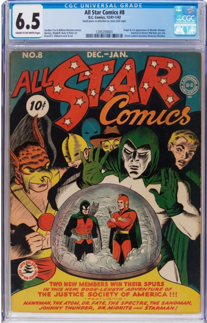 ALL STAR COMICS #8 CGC 6.5 ORIGIN & 1ST APPEARANCE OF WONDER WOMAN CGC #1295359001