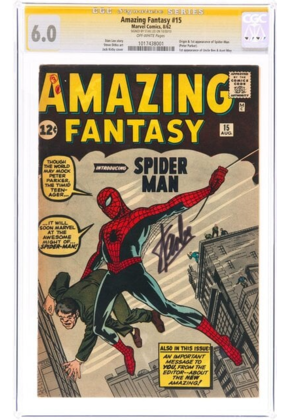 AMAZING FANTASY #15 6.0   1ST APP OF SPIDER-MAN  SS STAN LEE #1017438001