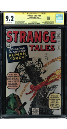 STRANGE TALES #101 CGC 9.2 SS STAN LEE SINGLE HIGHEST GRADED CGC #1507059003