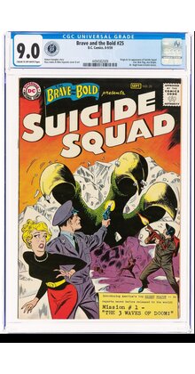 BRAVE AND THE BOLD #25 CGC 9.0 ORIGIN, 1ST APPEARANCE SUICIDE SQUAD CGC #4494582009