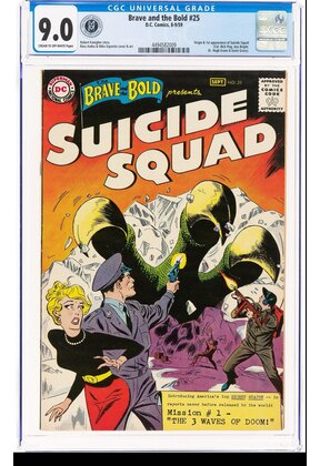 BRAVE AND THE BOLD #25 CGC 9.0 ORIGIN, 1ST APPEARANCE SUICIDE SQUAD CGC #4494582009