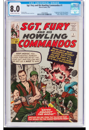 SGT FURY & HIS HOWLING COMMANDOS #1 CGC 8.0 1st APP OF SGT FURY #1295236005