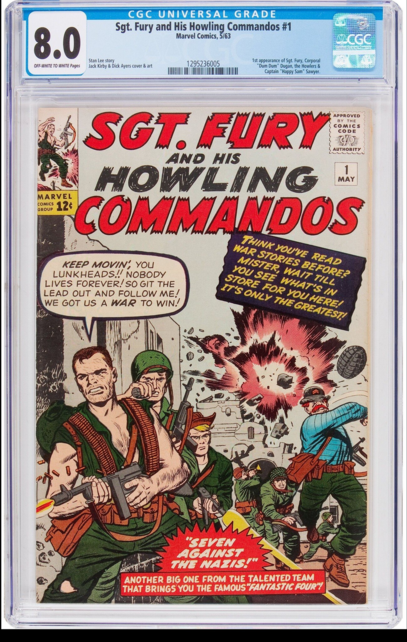 SGT FURY & HIS HOWLING COMMANDOS #1 CGC 8.0 1st APP OF SGT FURY #1295236005