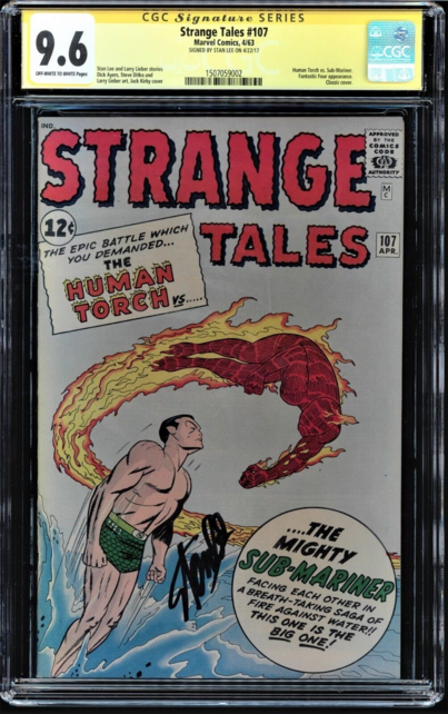 STRANGE TALES #107 CGC 9.6 OWW SS STAN LEE SIGNED CGC #1507059002
