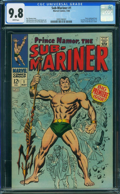 SUB-MARINER #1 CGC 9.8 WHITE PAGES HIGHEST GRADED ORIGIN RETOLD #3995748001