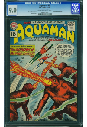 AQUAMAN #1 CGC 9.0 FIRST SELF TITLED ISSUE CGC #0905361002