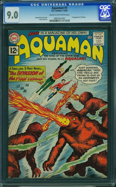 AQUAMAN #1 CGC 9.0 FIRST SELF TITLED ISSUE CGC #0905361002