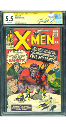 X-MEN #4 CGC 5.5 1ST QUICKSILVER SS STAN LEE SIGNED CGC #1393257007