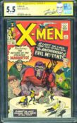 X-MEN #4 CGC 5.5 1ST QUICKSILVER SS STAN LEE SIGNED CGC #1393257007