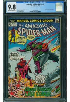 AMAZING SPIDER-MAN #122 CGC 9.8 OWW "DEATH OF GREEN GOBLIN #1347065002
