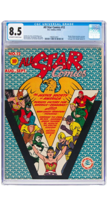 ALL STAR COMICS #12 CGC 8.5 OWW FULL PAGE AD FOR WONDER WOMAN #1 CGC #1968452001