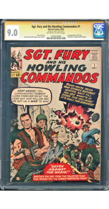 SGT. FURY #1 CGC 9.0 SS STAN LEE SIGNED SINGLE HIGHEST GRADED CGC #1203524005