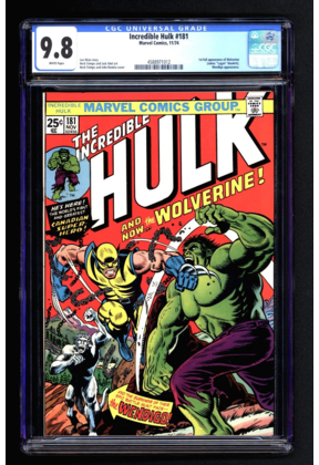 INCREDIBLE HULK #181 CGC 9.8 WHITE 1ST FULL APP WOLVERINE CGC #4588971012