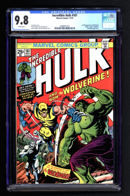 INCREDIBLE HULK #181 CGC 9.8 WHITE 1ST FULL APP WOLVERINE CGC #4588971012
