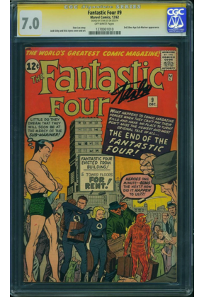 FANTASTIC FOUR #9 CGC 7.0 "1962" SS STAN LEE SIGNED CGC #1270001010