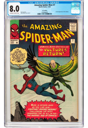 AMAZING SPIDER-MAN #7 CGC 8.0 OWW UK PRICE VARIANT CGC #1292896001