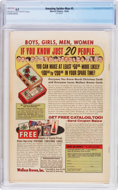 AMAZING SPIDER-MAN #5 CGC 6.5 UK PRICE VARIANT CGC #129493002