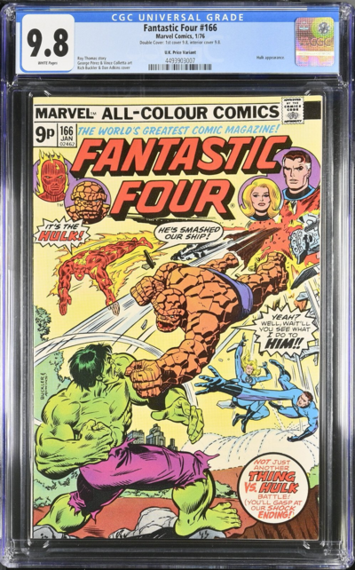 FANTASTIC FOUR #166 9.8 UK "DOUBLE COVER" BOTH ARE 9.8 ! SINGLE HIGHEST GRADED #4493903007