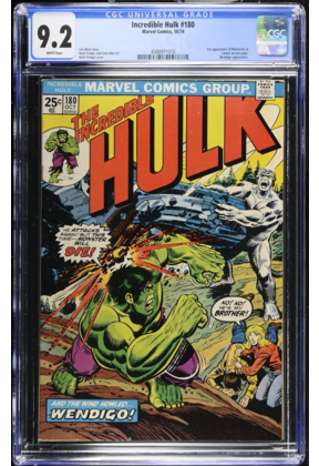 INCREDIBLE HULK #180 CGC 9.2 1ST APPEARANCE OF WOLVERINE CGC #4588971010