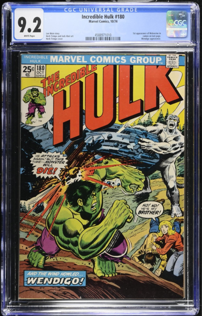 INCREDIBLE HULK #180 CGC 9.2 1ST APPEARANCE OF WOLVERINE CGC #4588971010