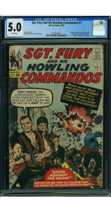 SGT FURY & HIS HOWLING COMMANDOS #1 CGC 5.0 WHITE 1st APP SGT FURY #0355632001