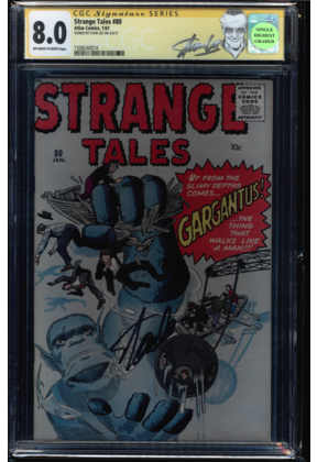 STRANGE TALES #80 CGC 8.0 OWW SIG SERIES STAN LEE SIGNED CGC #1508240014