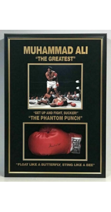 MUHAMMAD ALI  THE GREATEST SIGNED OFFICIAL EVERLAST GLOVE CUSTOM FRAME