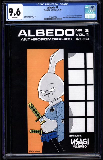 ALBEDO #2 CGC 9.6 WHITE PAGES 1ST USAGI YOJIMBO CGC # 4649640005
