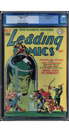 LEADING COMICS #4 CGC 9.2 OWW PENNSYLVANIA PEDIGREE CGC #0056448008