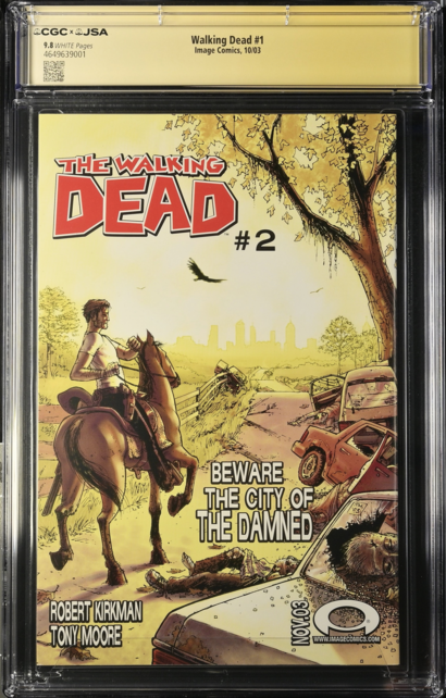 WALKING DEAD #1 (2003) CGCxJSA 9.8 WHITE SIGNED BY ROBERT KIRKMAN #4649639001