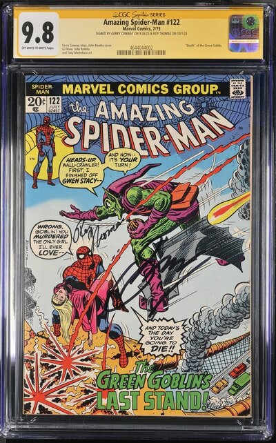 AMAZING SPIDER-MAN #122 GC 9.8 SS 2X's GERRY CONWAY E ROY THOMAS 1 OF 1 #4644044002