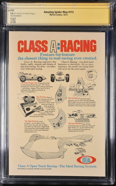 AMAZING SPIDER-MAN #113 CGC 9.8 SS 2X's GERRY CONWAY, ROY THOMAS CGC #4644044001