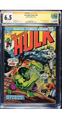 HULK #180 CGC 6.5 SS ROY THOMAS SIGNED WOLVERINE'S CO-CREATOR CGC #4644694007
