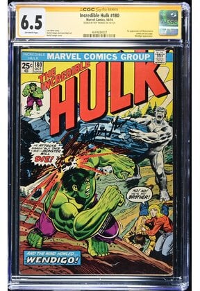 HULK #180 CGC 6.5 SS ROY THOMAS SIGNED WOLVERINE'S CO-CREATOR CGC #4644694007