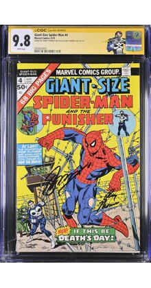 GIANT-SIZED SPIDER-MAN #4 CGC 9.8 WHITE 1 OF ONLY 2 9.8 DOUBLE-SIGNED 2828834005