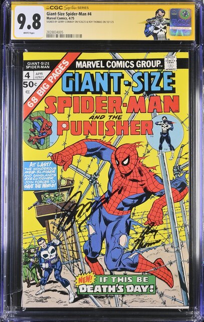 GIANT-SIZED SPIDER-MAN #4 CGC 9.8 WHITE 1 OF ONLY 2 9.8 DOUBLE-SIGNED 2828834005